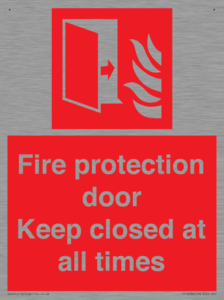 Fire protection door Keep closed at all times